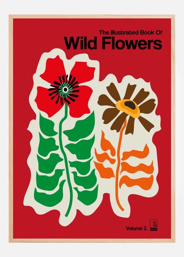 The Illustrated Book Of Wild Flowers Vol.2 Red Plakāts