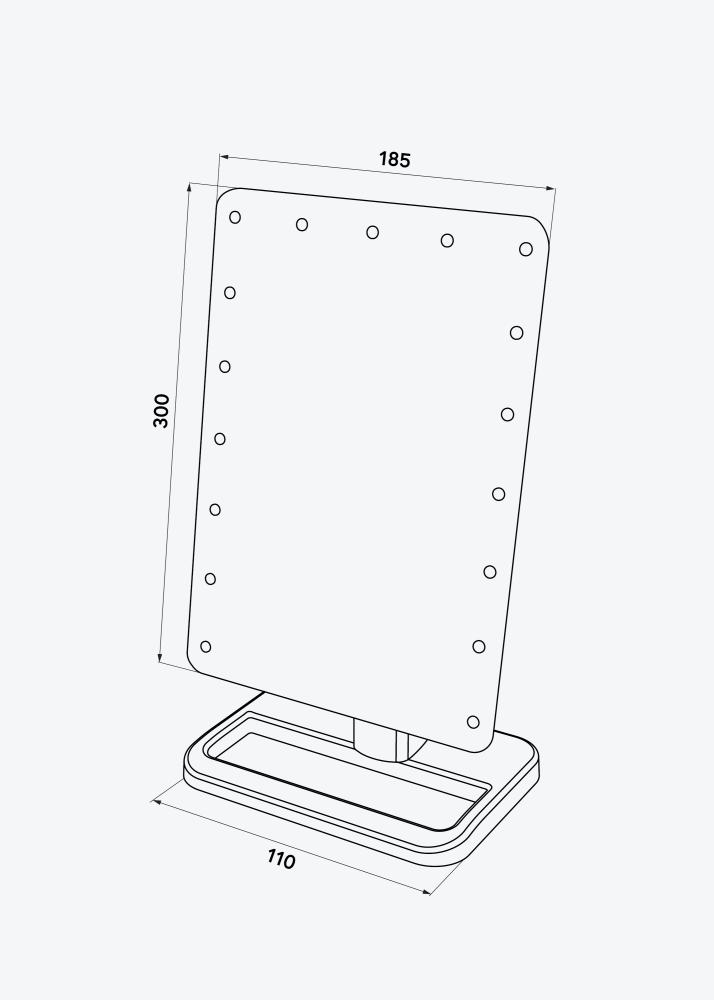 KAILA Kosmētikas spogulis LED m. Bluetooth skaļrunis Rose gold 18x30 cm