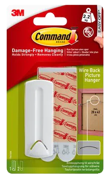 3M Command Attēlstiprinātājs priekš Stiepļu trose Balts - 2,2 kg