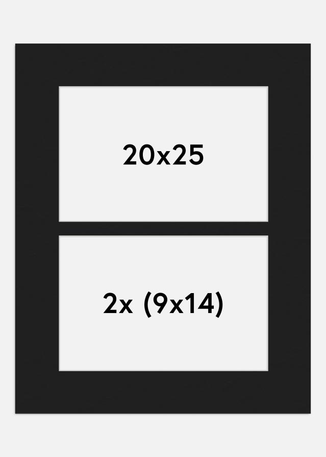 Paspartū Melns 20x25 cm - Kolāža 2 Bildes (9x14 cm)