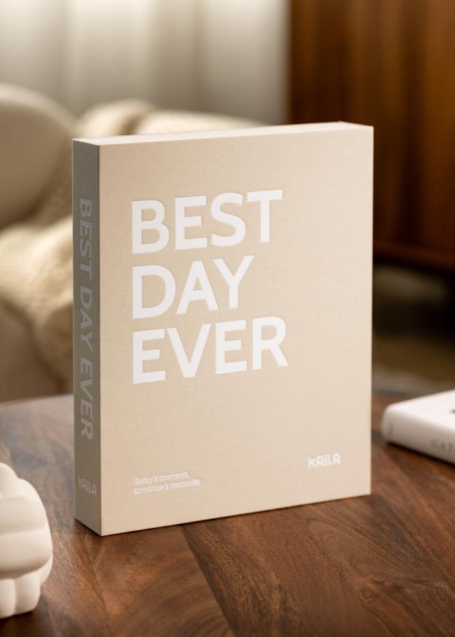 KAILA BEST DAY EVER Creme - Coffee Table Photo Album (60 Melni Lappuses)