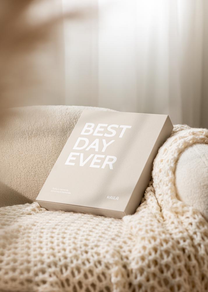 KAILA BEST DAY EVER Creme - Coffee Table Photo Album (60 Melni Lappuses)