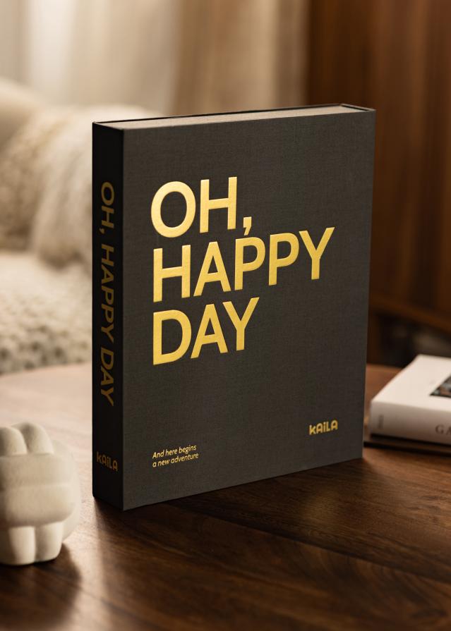 KAILA OH HAPPY DAY Black - Coffee Table Photo Album (60 Melni Lappuses)