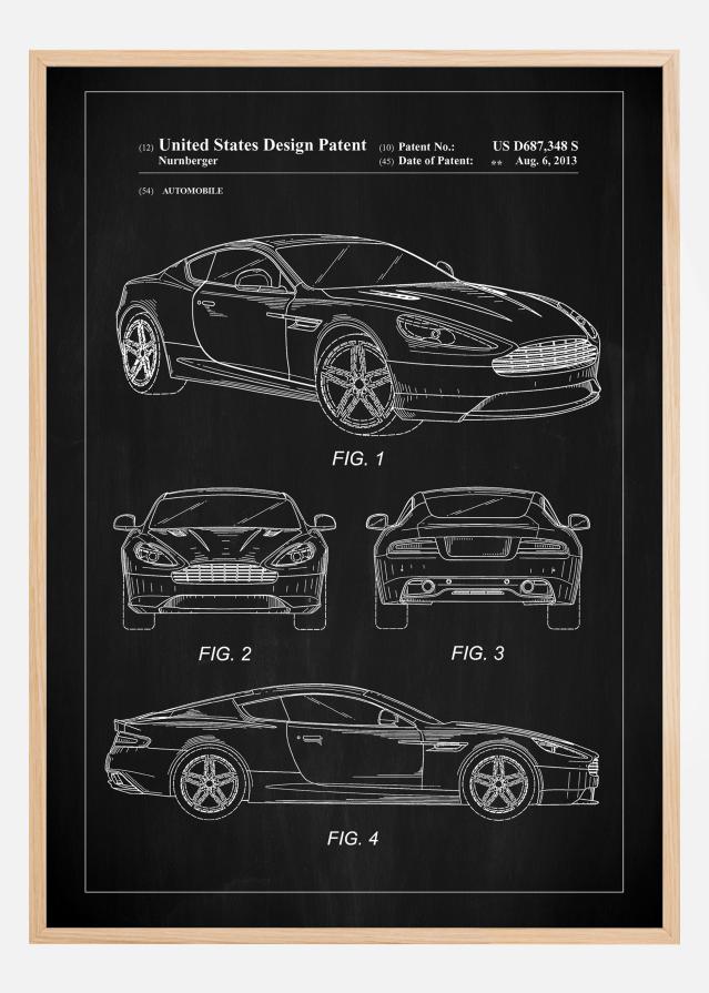 Patent Print - Aston Martin - Black Plakāts