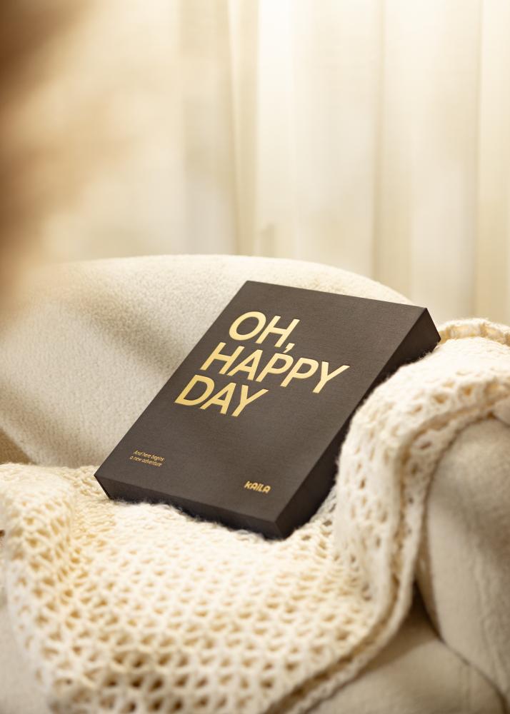 KAILA OH HAPPY DAY Black - Coffee Table Photo Album (60 Melni Lappuses)