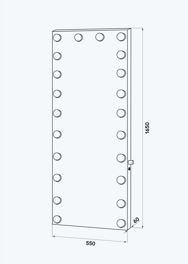 KAILA Spogulis priede LED Melns 55x165 cm