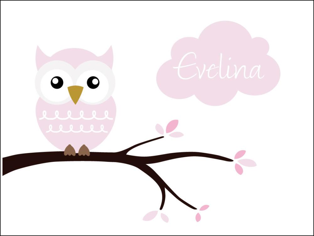 Owl Name Plakāts Pink