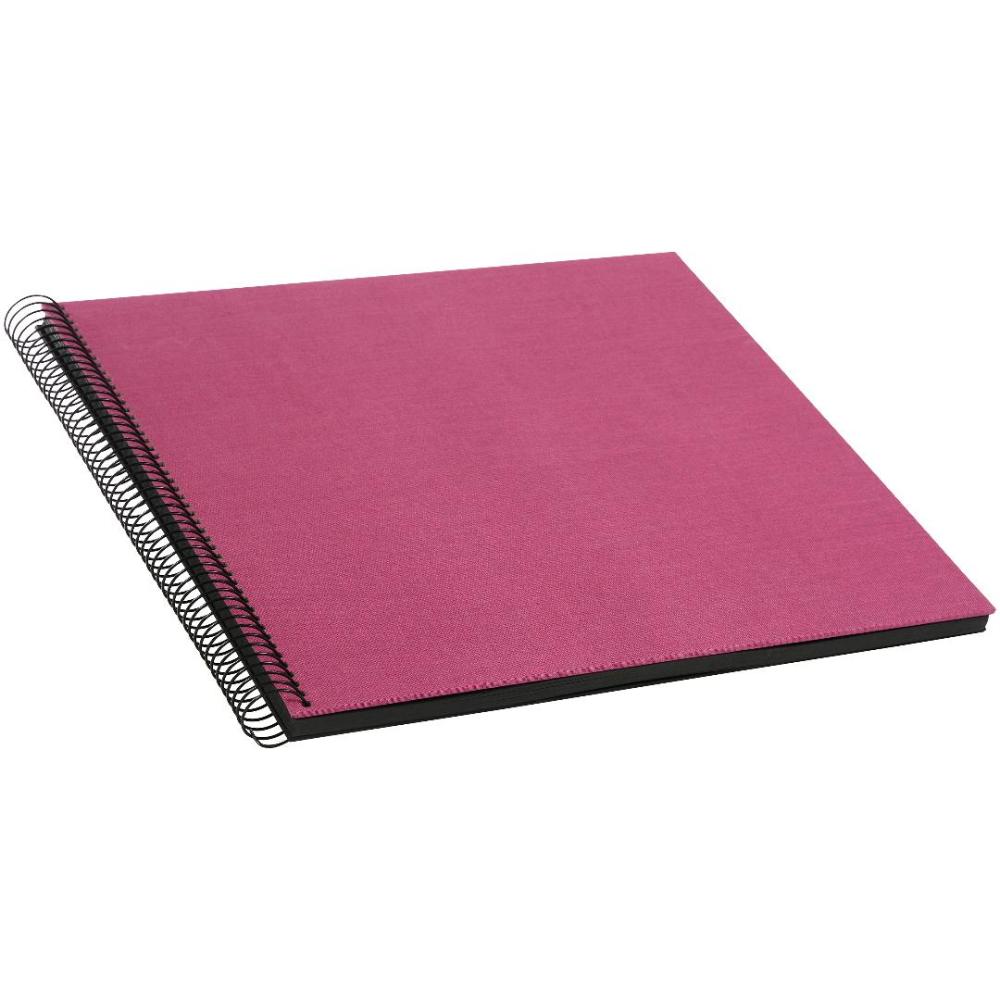 Bella Vista Albums ar spirāli Fuchsia (40 Melni Lappuses)