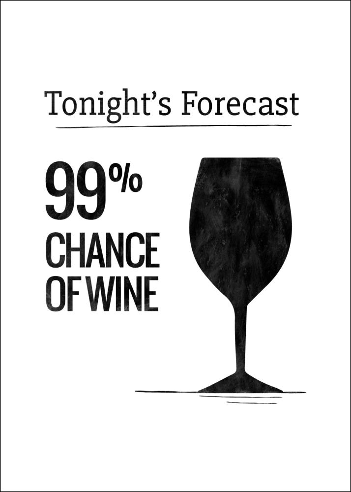 Tonights Forecast 99% Chance of Wine Plakāts