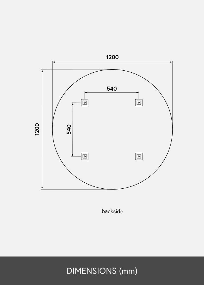 KAILA Apaļš Spogulis 120 cm Ø