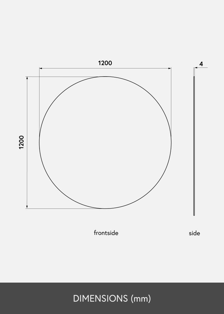 KAILA Apaļš Spogulis 120 cm Ø