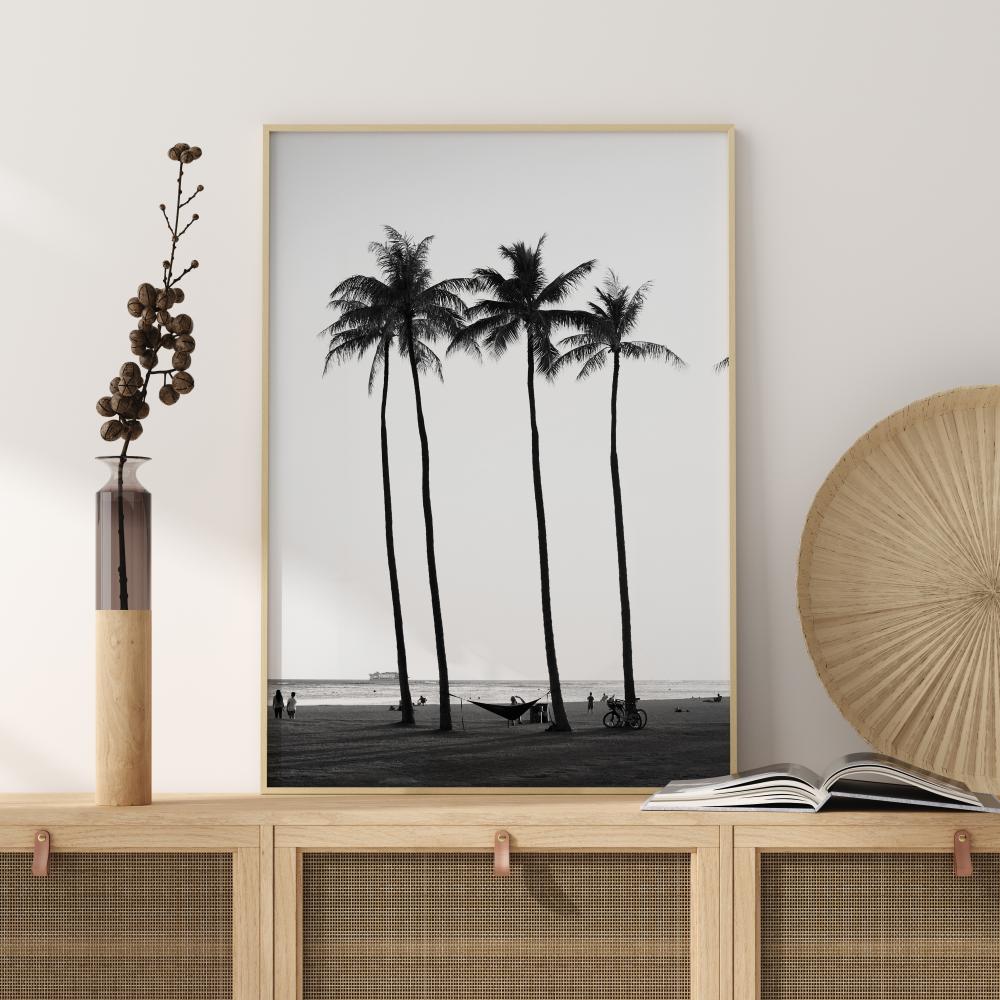 Black And White Palm Trees Plakāts