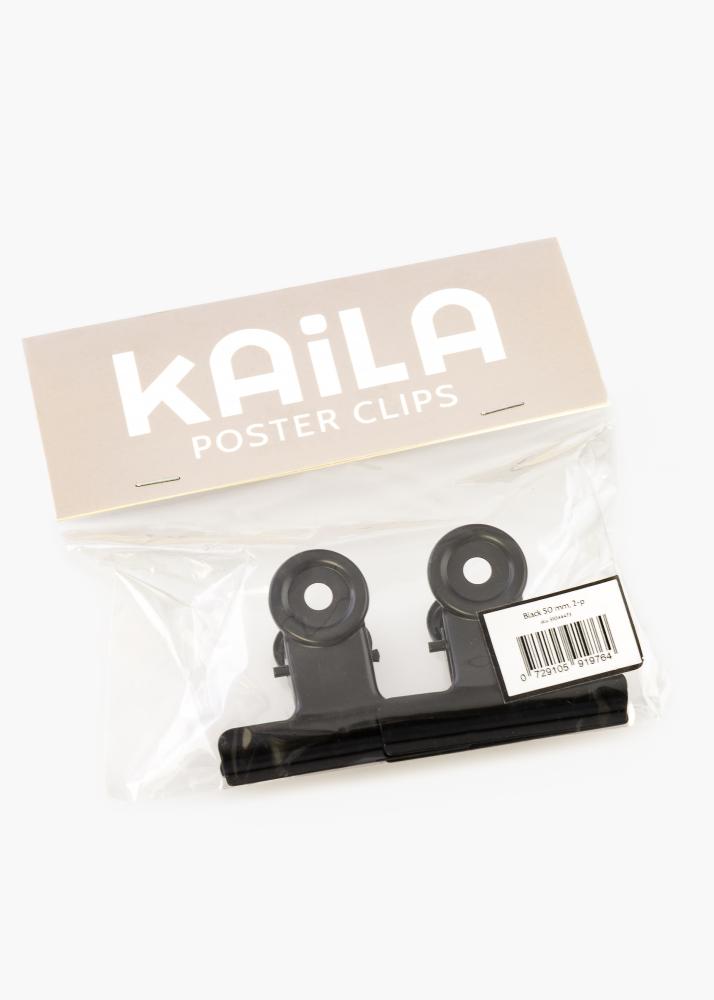 KAILA Plakāts Clip Black 50 mm - 2-gab