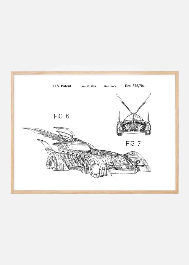 Patenta rasējums - Batman - Batmobile 1996 III Plakāts