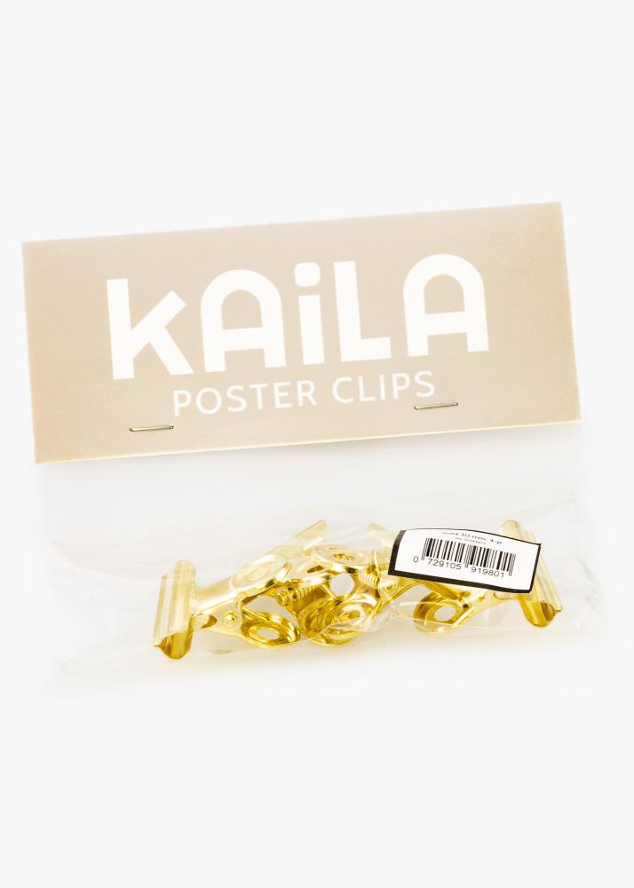 KAILA Plakāts Clip Gold 30 mm - 4-gab