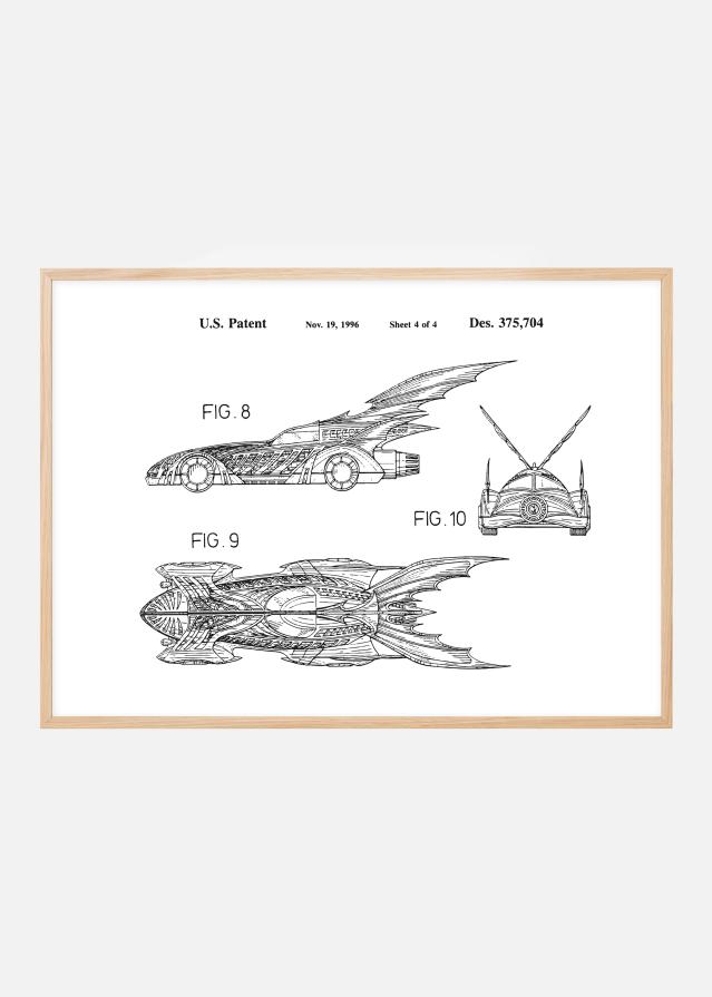 Patenta rasējums - Batman - Batmobile 1996 IIII Plakāts