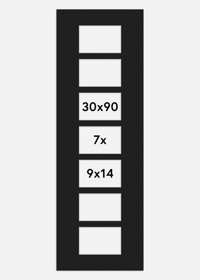 Paspartū Melns 30x90 cm - Kolāža 7 Bildes (9x14 cm)