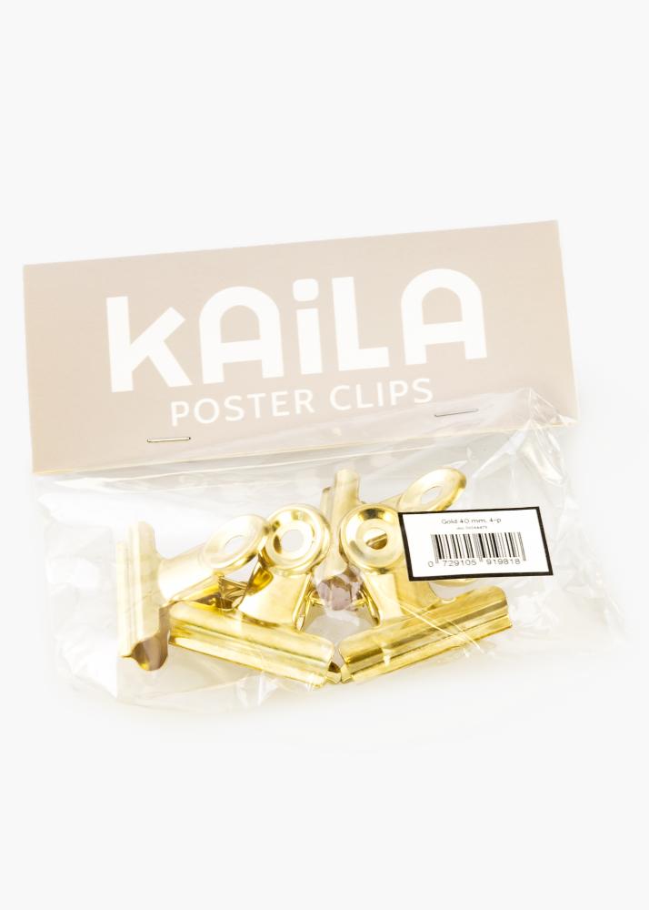 KAILA Plakāts Clip Gold 40 mm - 4-gab