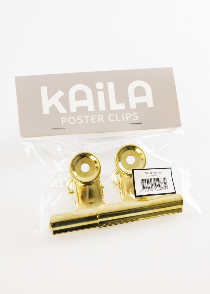 KAILA Plakāts Clip Gold 65 mm - 2-gab