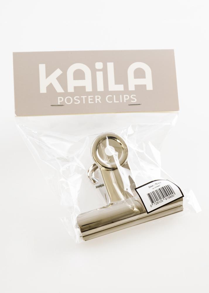 KAILA Plakāts Clip Sudrabs - 75 mm