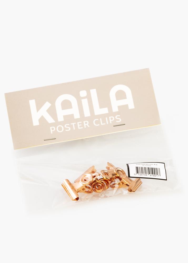 KAILA Plakāts Clip Rose Gold 20 mm - 4-gab