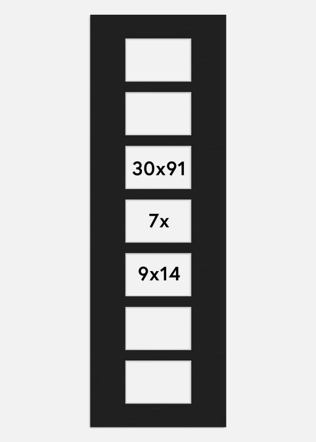 Paspartū Melns 30x91 cm - Kolāža 7 Bildes (9x14 cm)