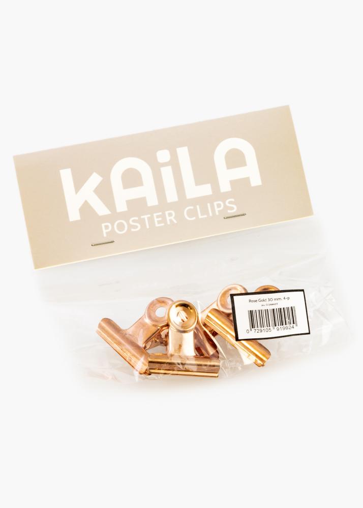 KAILA Plakāts Clip Rose Gold 30 mm - 4-gab