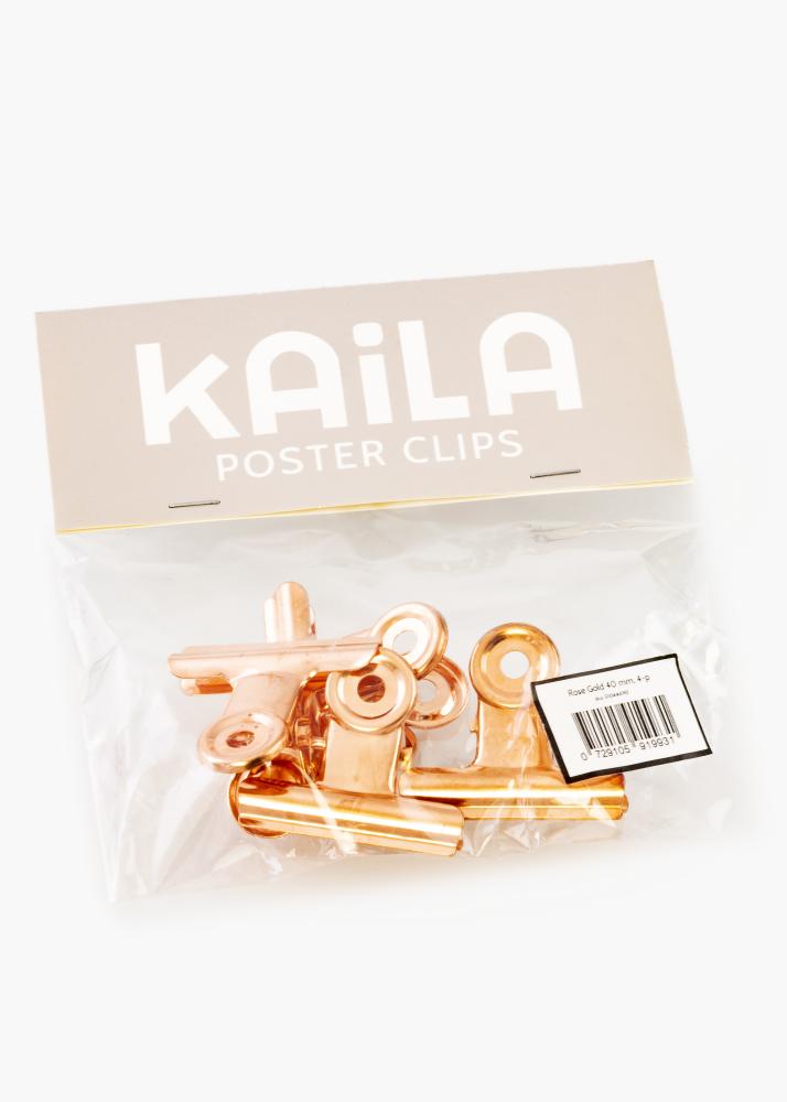 KAILA Plakāts Clip Rose Gold 40 mm - 4-gab