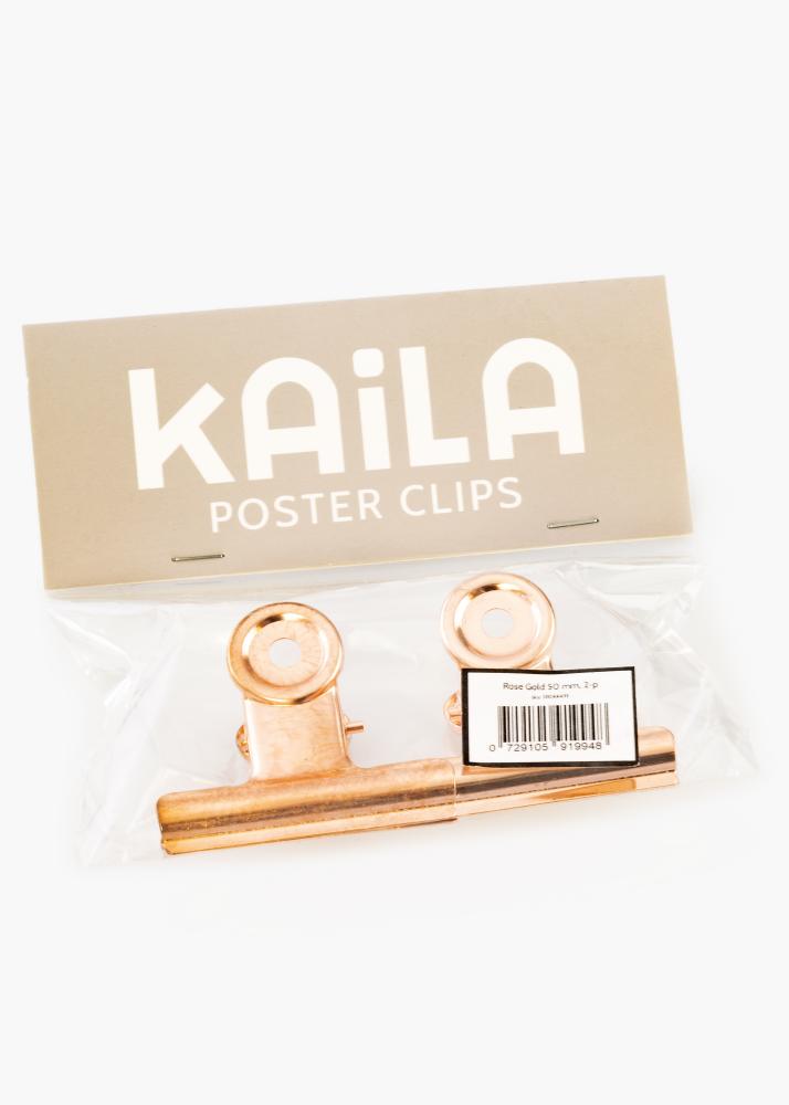 KAILA Plakāts Clip Rose Gold 50 mm - 2-gab