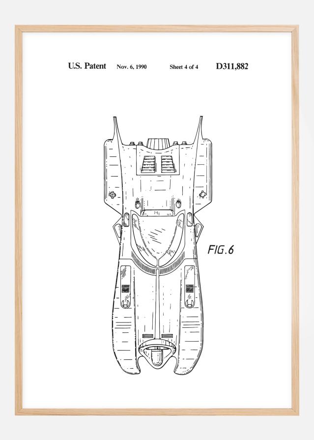 Patenta rasējums - Batman - Batmobile 1990 IIII Plakāts