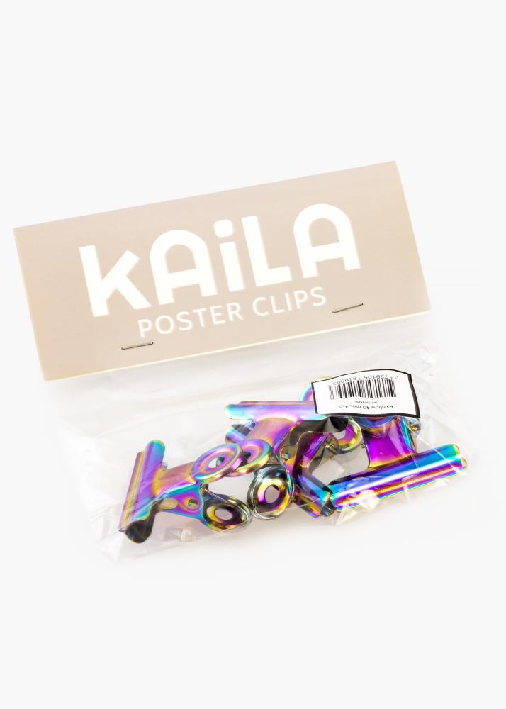 KAILA Plakāts Clip Rainbow 40 mm - 4-gab