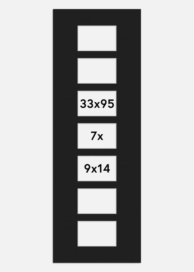 Paspartū Melns 33x95 cm - Kolāža 7 Bildes (9x14 cm)