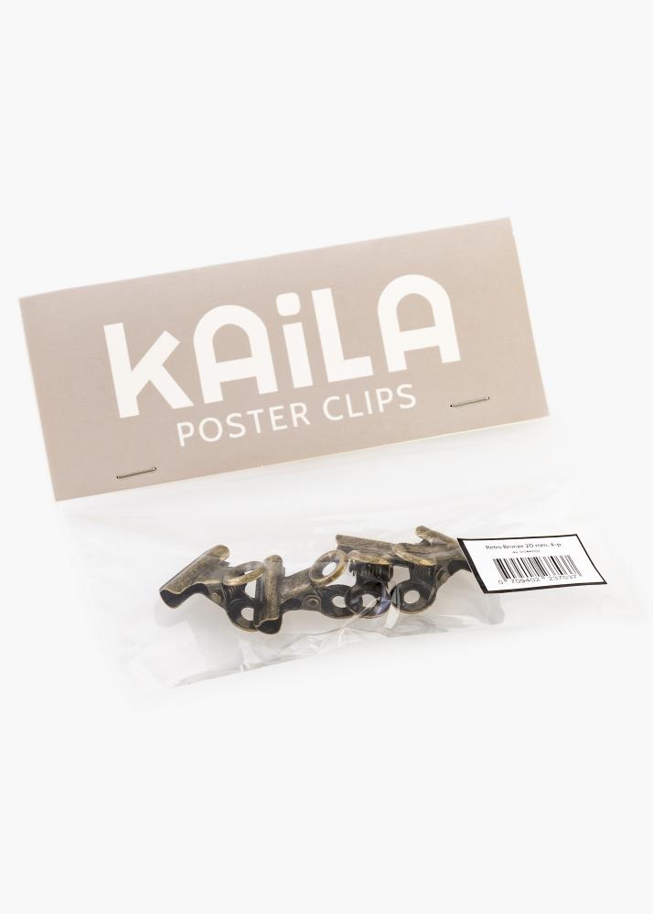 KAILA Plakāts Clip Retro Bronze 20 mm - 4-gab