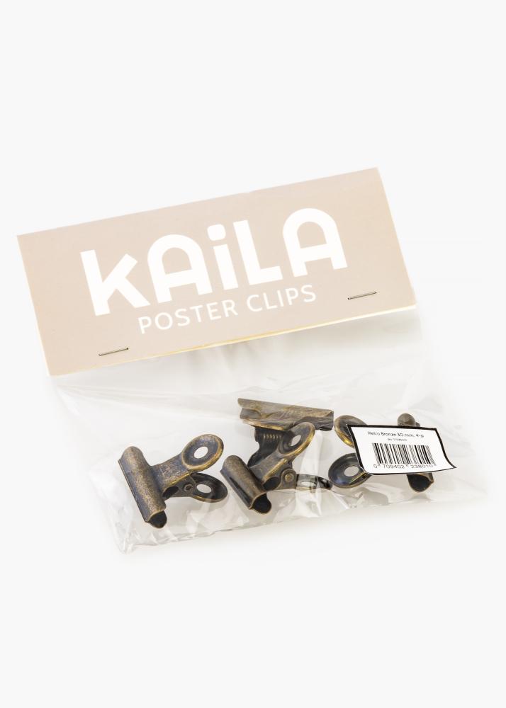 KAILA Plakāts Clip Retro Bronze 30 mm - 4-gab