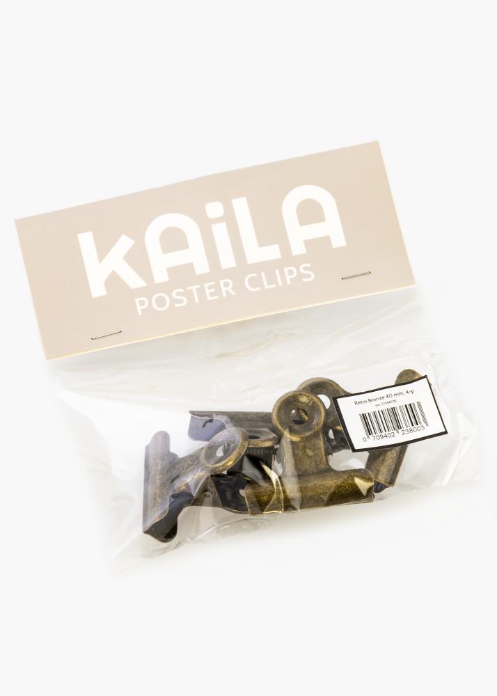 KAILA Plakāts Clip Retro Bronze 40 mm - 4-gab