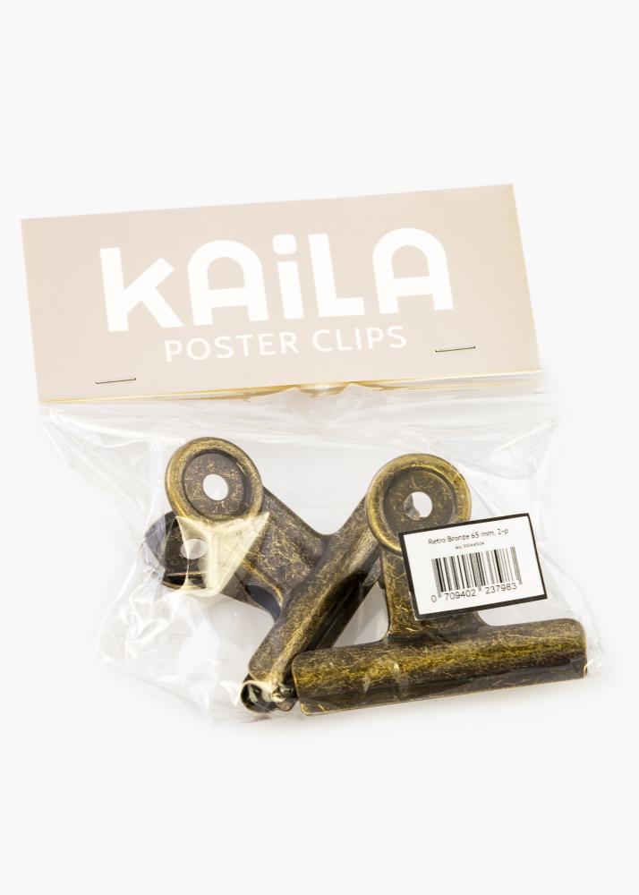 KAILA Plakāts Clip Retro Bronze 65 mm - 2-gab