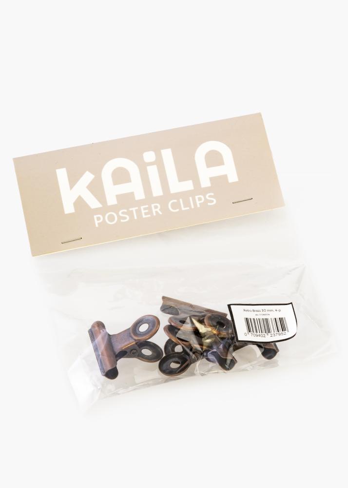 KAILA Plakāts Clip Retro Brass 30 mm - 4-gab