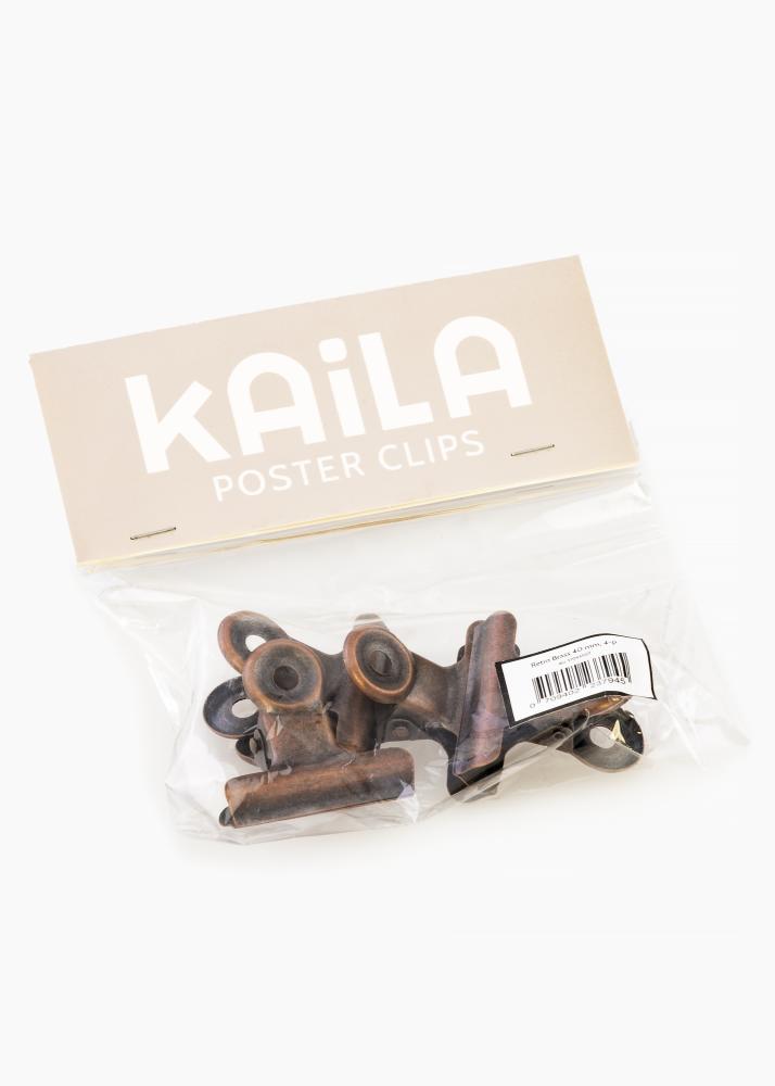 KAILA Plakāts Clip Retro Brass 40 mm - 4-gab