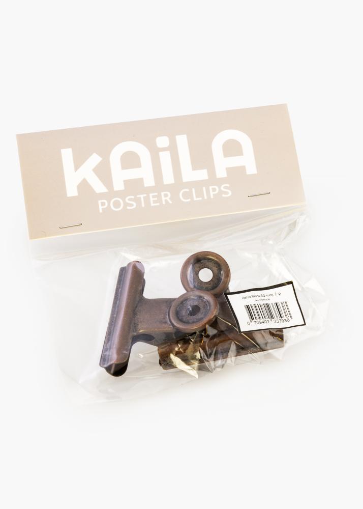 KAILA Plakāts Clip Retro Brass 50 mm - 2-gab