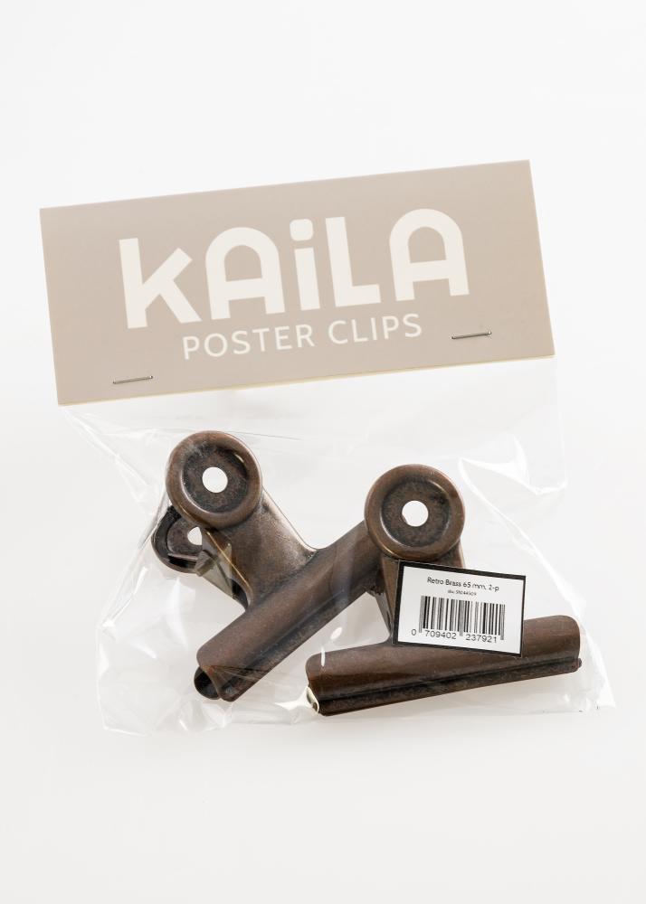 KAILA Plakāts Clip Retro Brass 65 mm - 2-gab