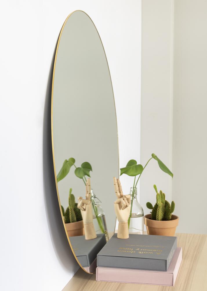 KAILA Round Mirror - Thin Brass 100 cm Ø