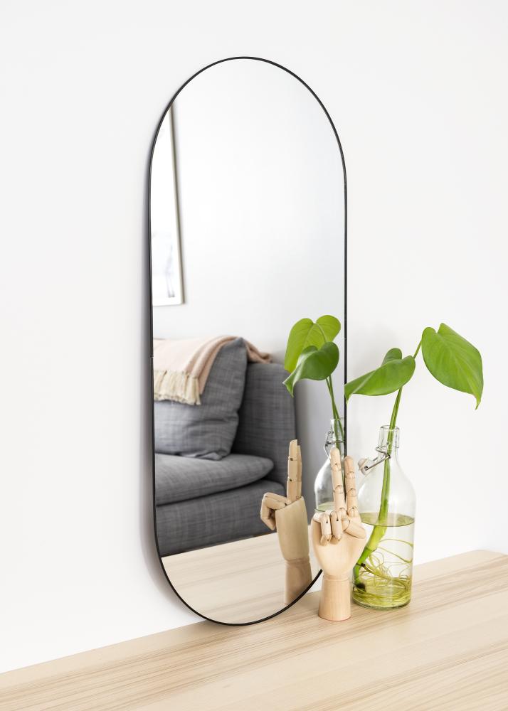 Ovāls Mirror Jersey- Thin Black 35x80 cm