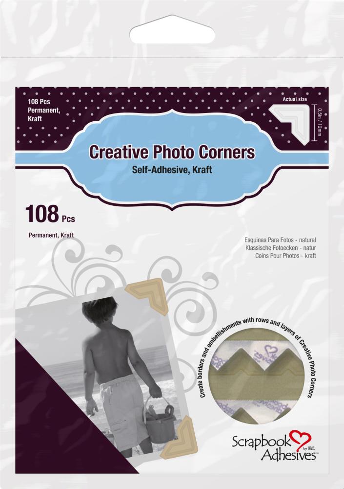 3L Creative Photo Corners Brūns - 108 gab