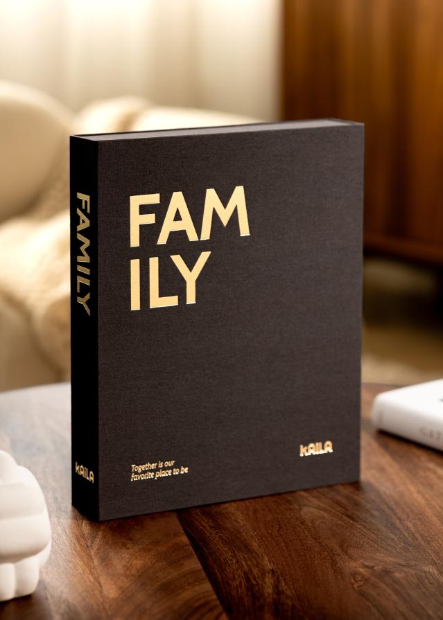 KAILA FAMILY Creme - Coffee Table Photo Album (60 Melni Lappuses / 30 loksnes)