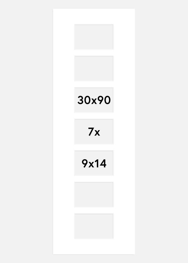 Paspartū Balts 30x90 cm - Kolāža 7 Bildes (9x14 cm)