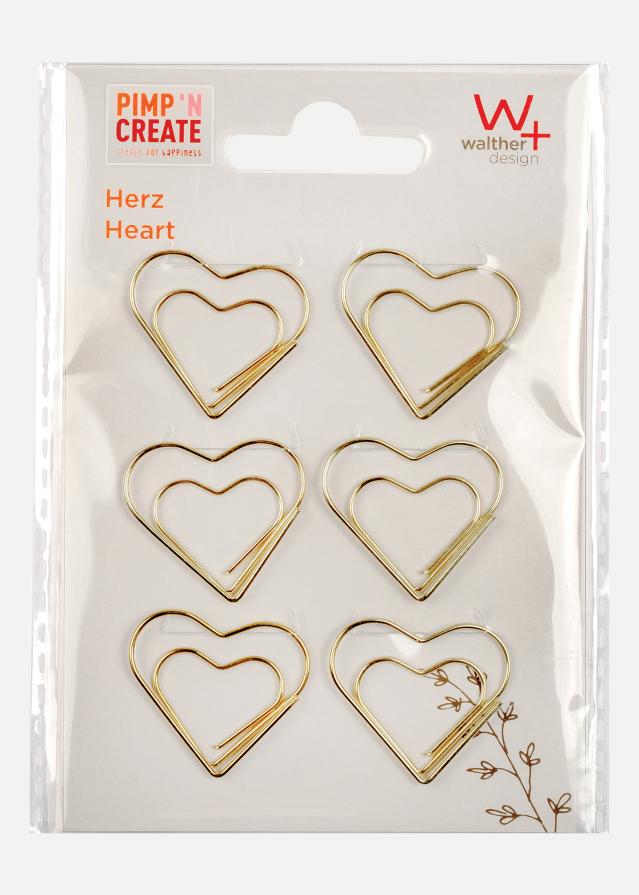 PAC Metāls Paperclip Heart Zelta