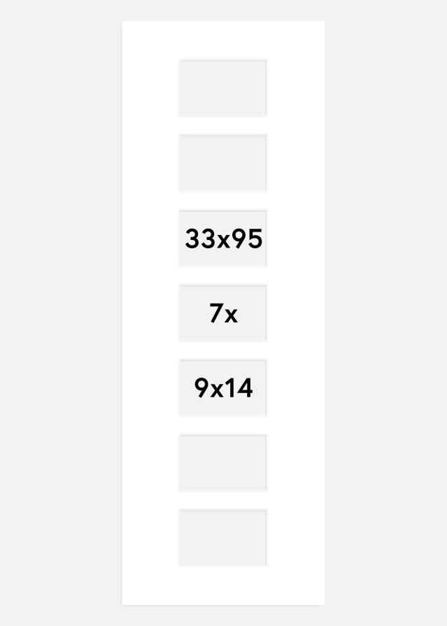 Paspartū Balts 33x95 cm - Kolāža 7 Bildes (9x14 cm)
