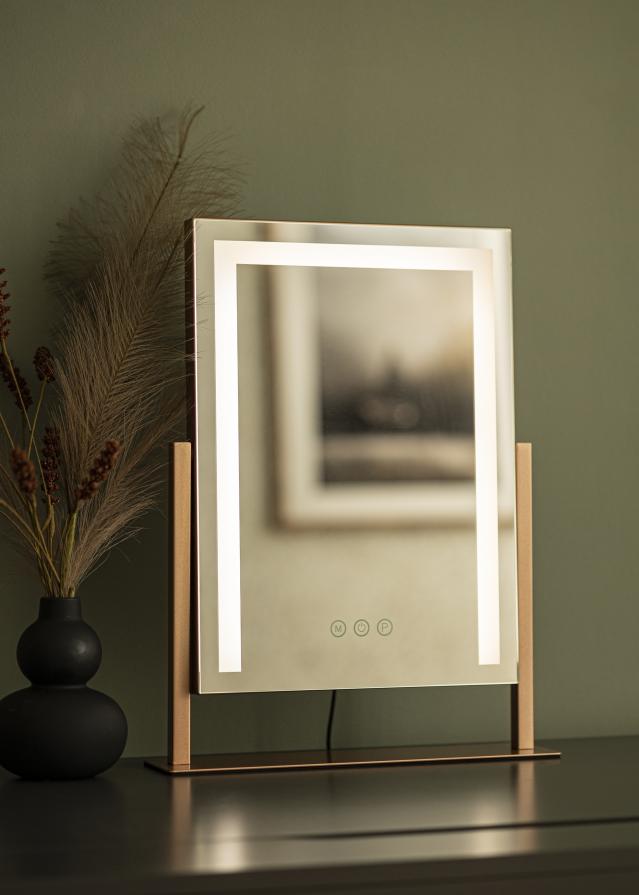 KAILA Kosmētikas spogulis Stand LED Rose gold 30x41 cm