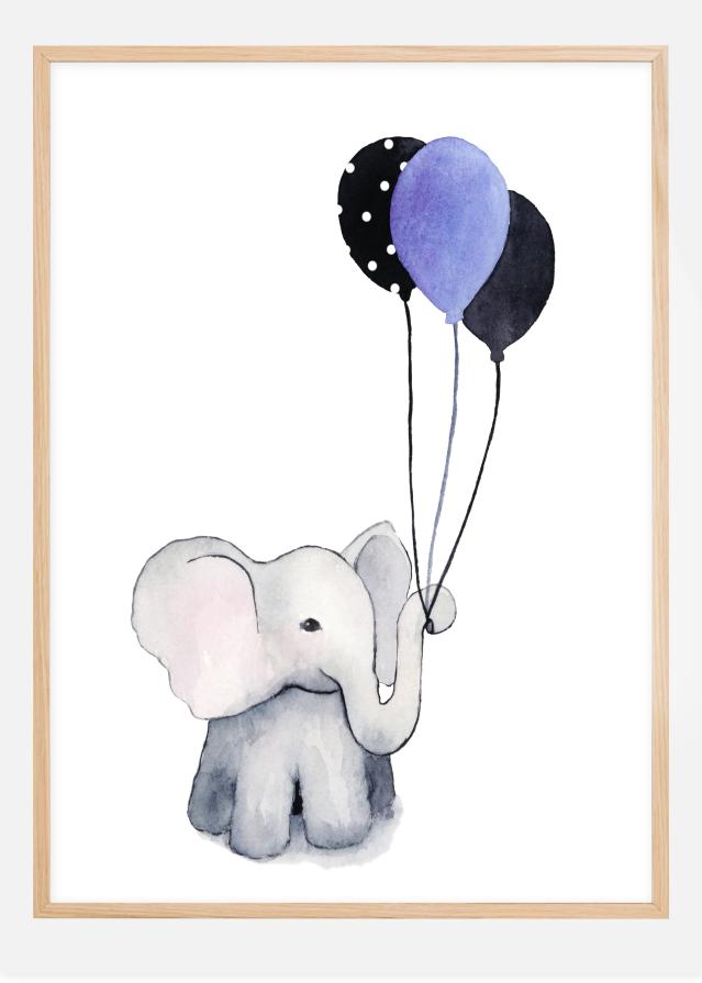 Elephant With Balloons Plakāts