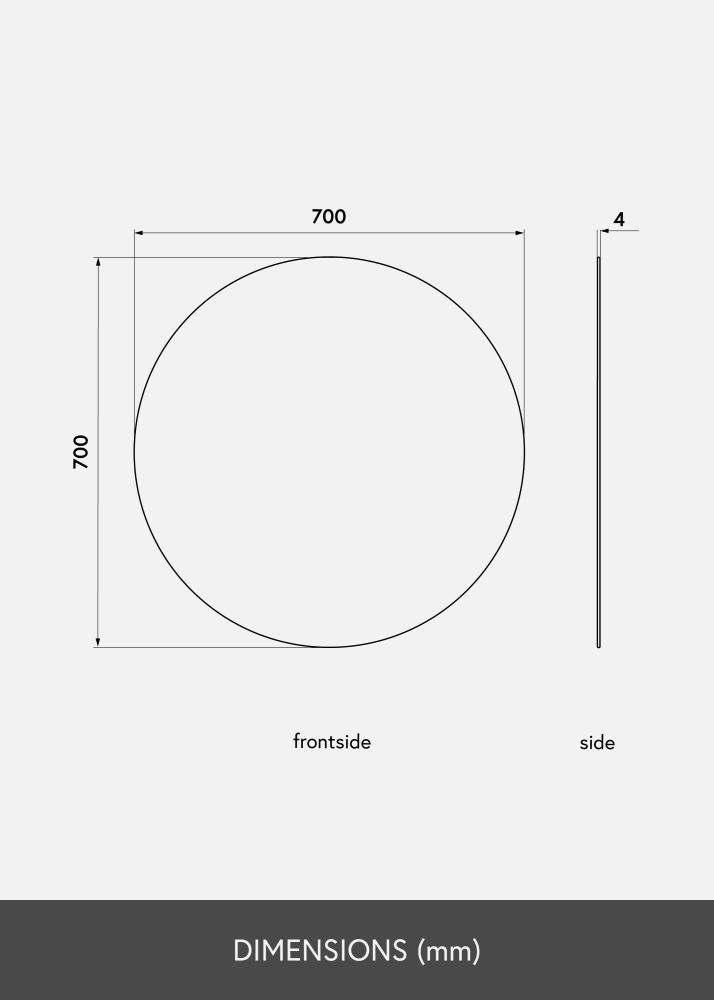 KAILA Apaļš Spogulis 70 cm Ø